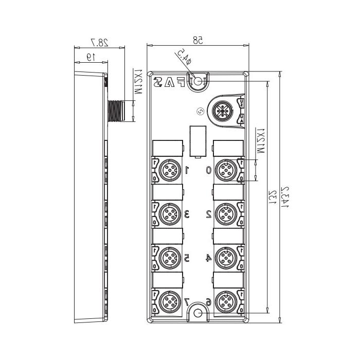 M12接口，IO-Link Hub， PNP, 16DO, 00BC31